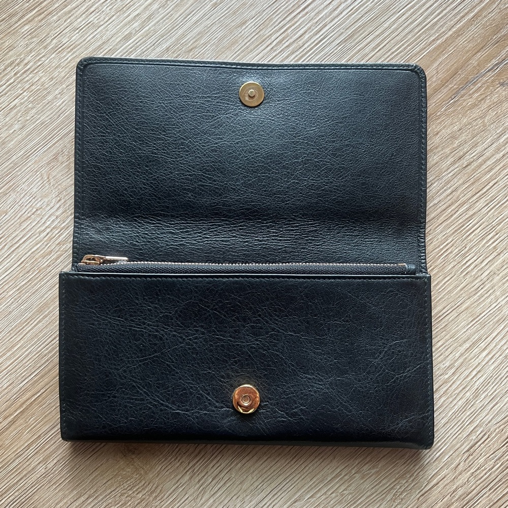 BALENCIAGA Giant Money Agneau Leather Rose Gold Hardware Continental Long Wallet - Picture 11 of 17